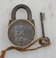1940s Indian Vintage Hand Crafted Brass Pad Lock Locks & Keys photo 4