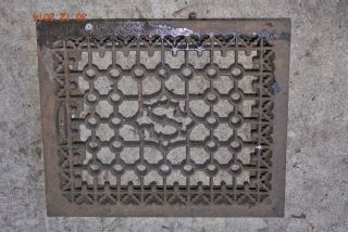 Victorian Antique Iron Heating Floor Grate - Monogrammed 