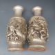 A Pair Chinese Silver Bronze Horse Vases W Qing Dynasty Qian Long Mark Vases photo 9