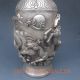 A Pair Chinese Silver Bronze Horse Vases W Qing Dynasty Qian Long Mark Vases photo 4