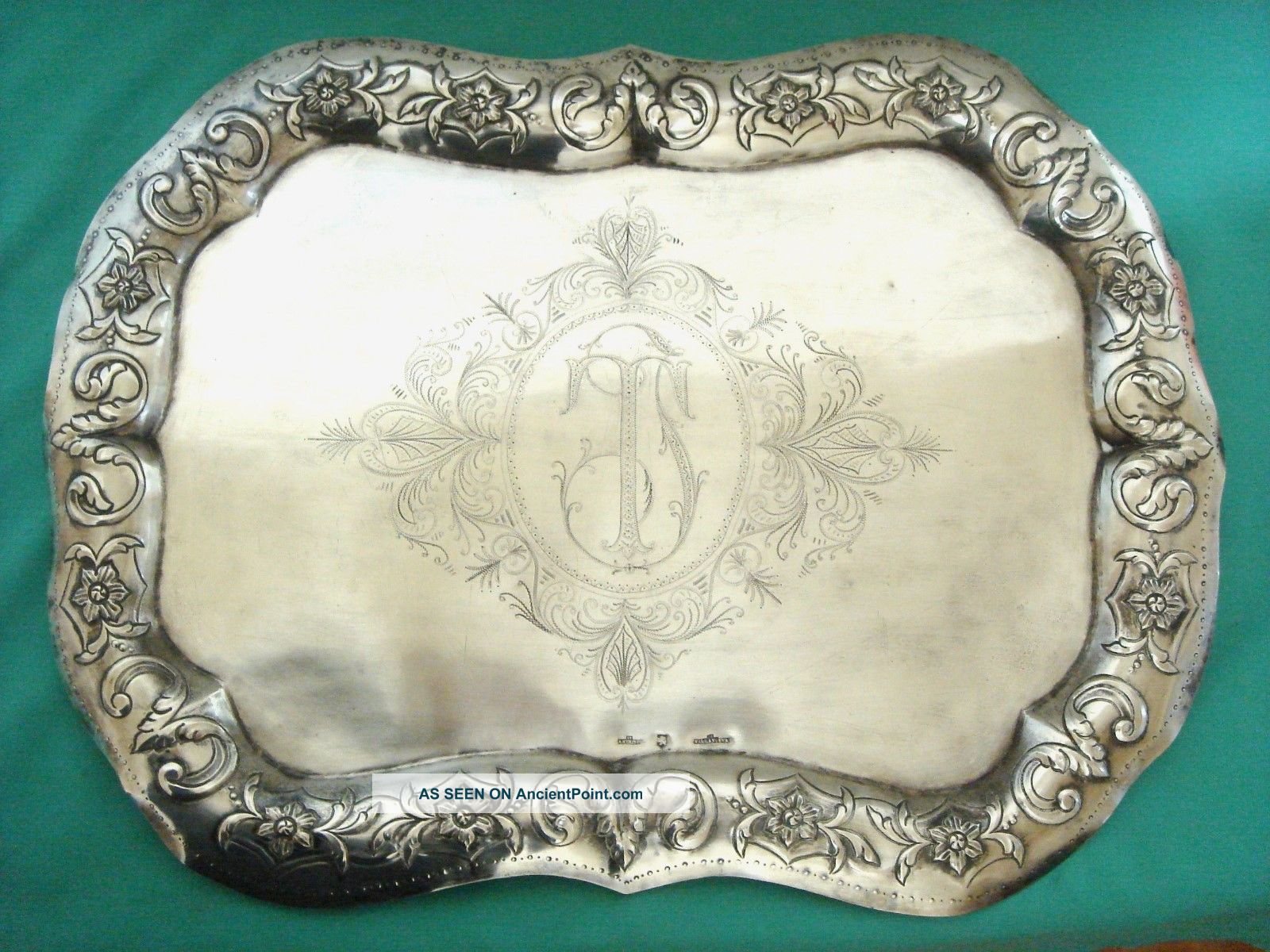 Antique Silver Mexico 18th Century Spanish Colonial Tray 880 Gr Other Antique Non-U.S. Silver photo