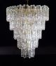Mid Century Lucite Chandelier Light Ice Glass Kalmar Inspired 3 Tier 32 Prism Mid-Century Modernism photo 11