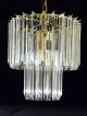 Mid Century Lucite Chandelier Light Ice Glass Kalmar Inspired 3 Tier 32 Prism Mid-Century Modernism photo 7