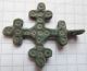 Viking Period Bronze Cross With Solar Signs On Both Sides In 1000 Ad Vf, Viking photo 1