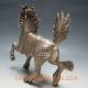 China Silver Bronze Handwork Carved Kirin Statue Other Antique Chinese Statues photo 2