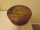 Cheese Box Checkerboard Stained Round Wooden Yellow Squares Boxes photo 2