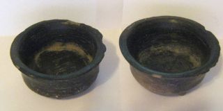 Pre - Columbian Mexico 2 Tripod Bowls Flared Rims Nubbin Legs photo
