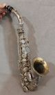 Antique 1920s Conn Silver Plate Soprano Saxophone & Case. Wind photo 7