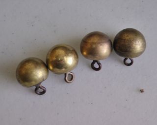 4 Civil War Brass Bullet Style Zouave Buttons Scovill Mf ' G Co.  Dot Star Star Dot photo