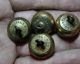 4 Civil War Brass Bullet Style Zouave Buttons Scovill Mf ' G Co.  Dot Star Star Dot Buttons photo 2