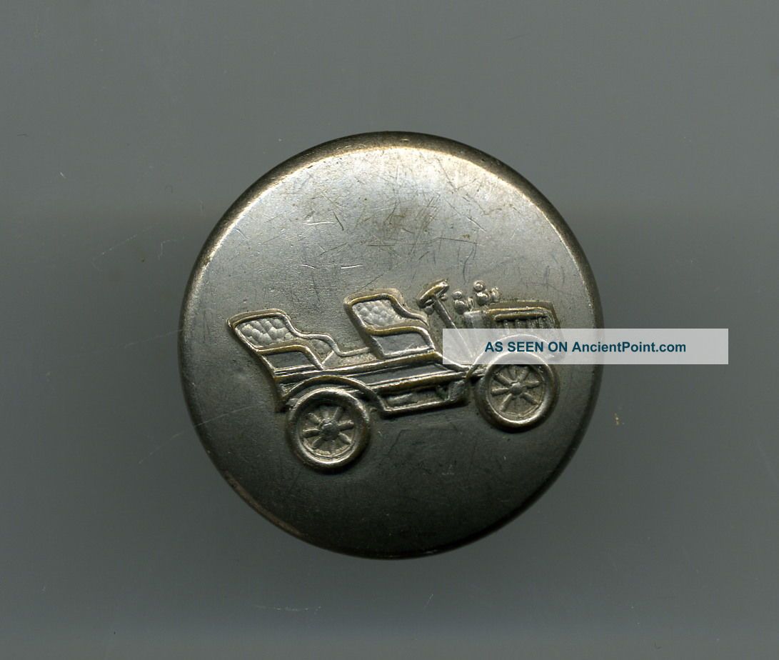 Antique Car Metal & Brass Sewing Button 1900s 1 
