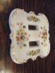 Vintage White Floral Porcelain Arnart Creation Japan Double Switch Plate Cover Switch Plates & Outlet Covers photo 1