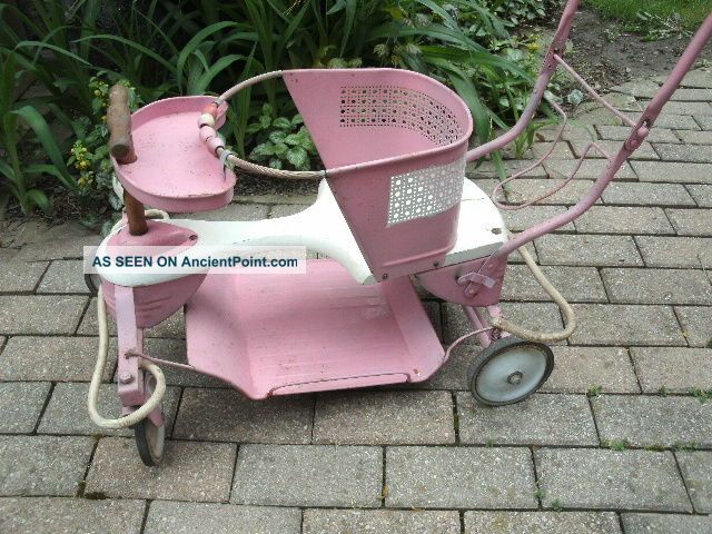Vintage Baby Stroller In Pink.  Taylor Tot Brand Baby Carriages & Buggies photo