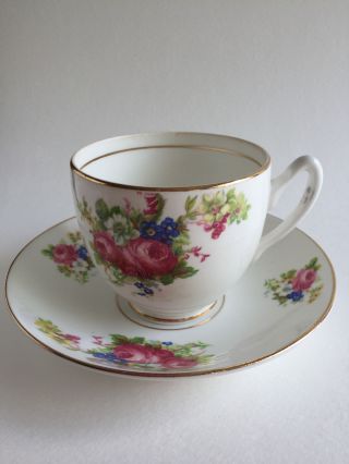 Vintage Duchess Bone China Tea Cup & Saucer - Roses & Floral Design - England photo