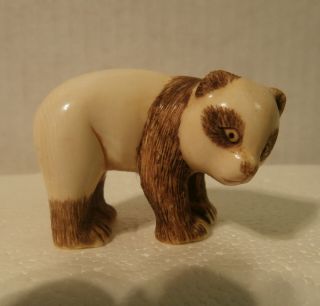 Antique Japanese Netsuke Figurine Panda Signed photo