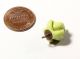 15mm Czech Bohemian Antique Vtg Lampworked Fancy Green Flower Art Glass Button Buttons photo 2