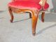 French Provincial Style Carved Red Velvet Accent Side Arm Chair Vintage Post-1950 photo 10