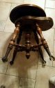 Old Fashioned Antique Vintage Wooden Piano/organ Swivel Stool W/claw & Ball Feet 1900-1950 photo 1