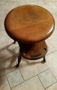 Old Fashioned Antique Vintage Wooden Piano/organ Swivel Stool W/claw & Ball Feet 1900-1950 photo 7