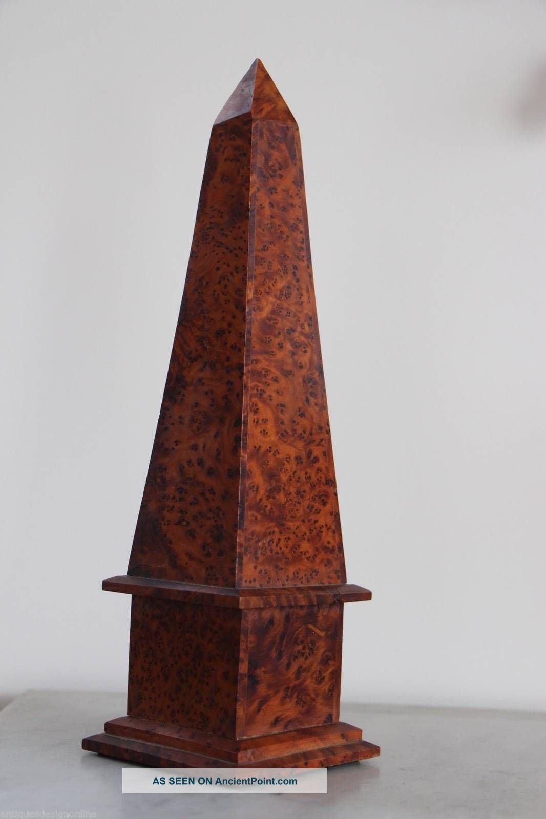 Antique Australian Burr Huon Pine Obelisk Art Deco 1920 Colonial Australiana Woodenware photo