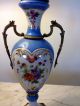 French 19th/20th C Sevres Robin Egg Blue Porcelain Painted Urns Vases Urns photo 1
