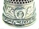 Antique Stern Bros Sterling Silver Lucky Thimble Horse Shoe & 4 Lleaf Clover Sz8 Thimbles photo 1