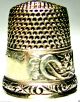 Antique Stern Bros Sterling Silver Lucky Thimble Horse Shoe & 4 Lleaf Clover Sz8 Thimbles photo 4