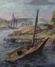 Vintage Gerrit Hondius Provincetown Ma Boat Harbor Oil Painting Nr Other Maritime Antiques photo 3