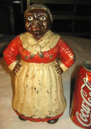 Antique 486 Hubley Mammy Black American Cast Iron Art Statue Sculpture Doorstop photo