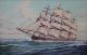 Vintage Bedford Humbero Da Silva Fernandes Clipper Ship Oil Painting Folk Art photo 1