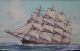 Vintage Bedford Humbero Da Silva Fernandes Clipper Ship Oil Painting Folk Art photo 2