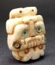 Pre - Columbian Aztec Style,  Tlaloc Pendant,  On Green Guatemalan Jade. The Americas photo 1