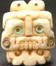 Pre - Columbian Aztec Style,  Tlaloc Pendant,  On Green Guatemalan Jade. The Americas photo 2