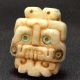 Pre - Columbian Aztec Style,  Tlaloc Pendant,  On Green Guatemalan Jade. The Americas photo 7