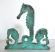 Vintage Antique Bronze Seahorse Bookends Virginia Metalcrafters Signed Art Deco photo 5