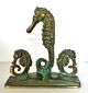 Vintage Antique Bronze Seahorse Bookends Virginia Metalcrafters Signed Art Deco photo 6