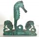 Vintage Antique Bronze Seahorse Bookends Virginia Metalcrafters Signed Art Deco photo 7
