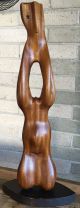 Vtg 50s 60s Carved Wood Abstract Form Sculpture Mid Century Modern Retro Rare Mid-Century Modernism photo 2