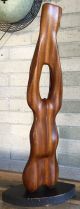 Vtg 50s 60s Carved Wood Abstract Form Sculpture Mid Century Modern Retro Rare Mid-Century Modernism photo 4