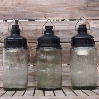 1 To 3 Vintage Industrial Rustic Bakelite Pendant Jar Glass Shade Lamp Light photo