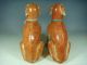 Chinese Porcelain Red Glaze Of A Pair Dogs Dogs photo 2