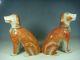 Chinese Porcelain Red Glaze Of A Pair Dogs Dogs photo 3