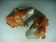 Chinese Porcelain Red Glaze Of A Pair Dogs Dogs photo 4