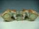 Chinese Porcelain Red Glaze Of A Pair Dogs Dogs photo 5