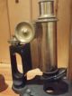 Antique Bausch & Lomb Optical Co.  Brass/cast Iron Microscope 94744 W/ Wood Cas Microscopes & Lab Equipment photo 1