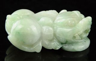 Light Green 100 Natural A Jade Jadeite Pendant Pixiu B37 photo