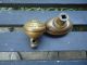 Brass Oval Door Knobs One Pair Vintage Decorative Patina Door Knobs & Handles photo 4