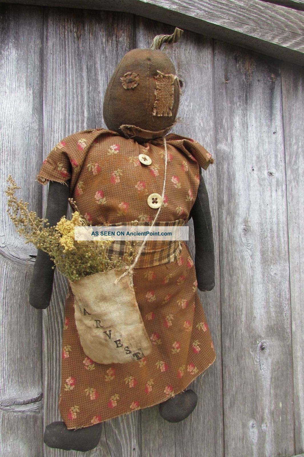 Primitive Halloween Grungy Folk Art Talia Pumpkin Primitives photo