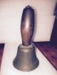5 Inch Wooden Handle School Bell Primitive Metal Base Rings Perfectly Primitives photo 10