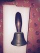 5 Inch Wooden Handle School Bell Primitive Metal Base Rings Perfectly Primitives photo 6